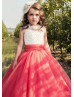 Beaded Lace Tulle Floor Length Timeless Flower Girl Dress